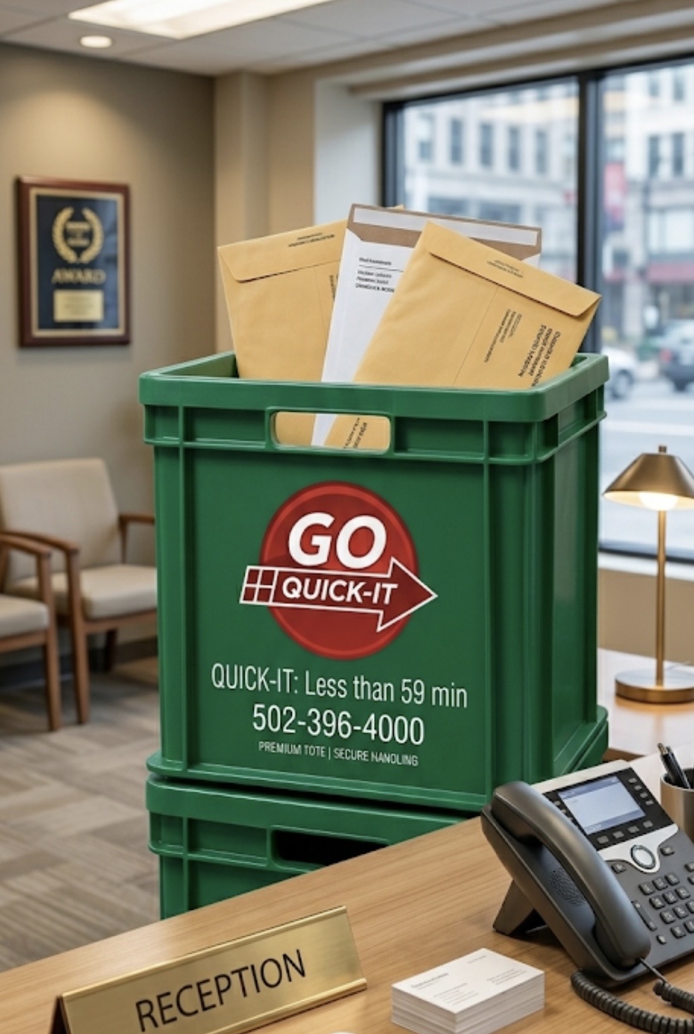 green crate with envelopes red 3173